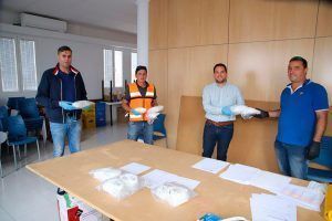 Entrega de mascarillas empresas de la construcción