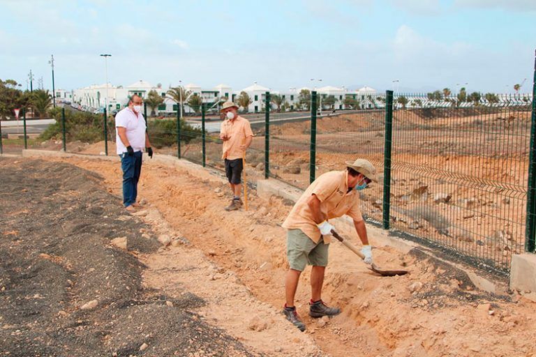 Obras en el parque canino