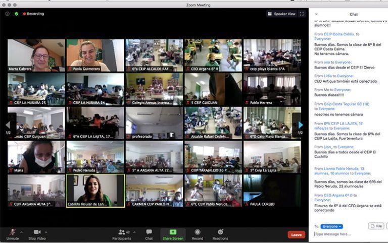 Participantes de la videoconferencia