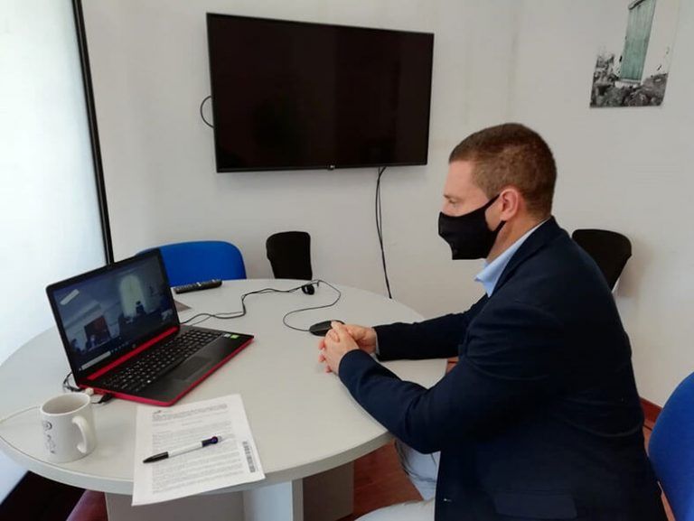 Óscar Noda, alcalde de Yaiza, en reunión virtual Comisión de Seguimiento