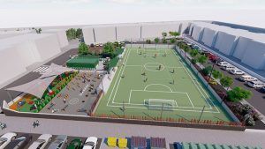 Infografía cancha del centro de Playa Blanca