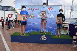 Podio del grupo A masculino VI Regata César Manrique Optimist