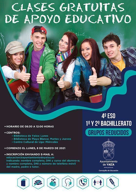 Noticias Yaiza | Cartel clases de apoyo en Yaiza