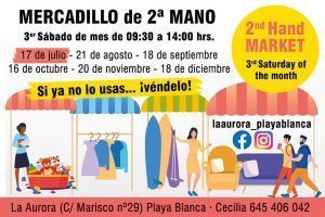 Noticias Playa Blanca | Cartel Mercadillo de 2ª Mano en La Aurora