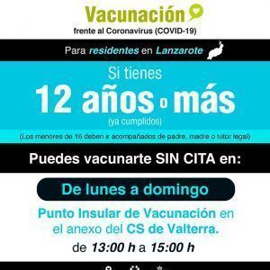 Noticias Lanzarote | Cartela Vacunación sin cita en Lanzarote