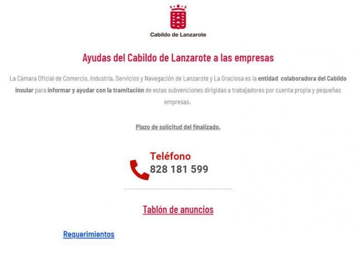 Ayudas Cabildo de Lanzarote Covid19