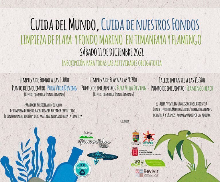 Noticias Playa Blanca | Cartel Jornada de limpieza en Flamingo