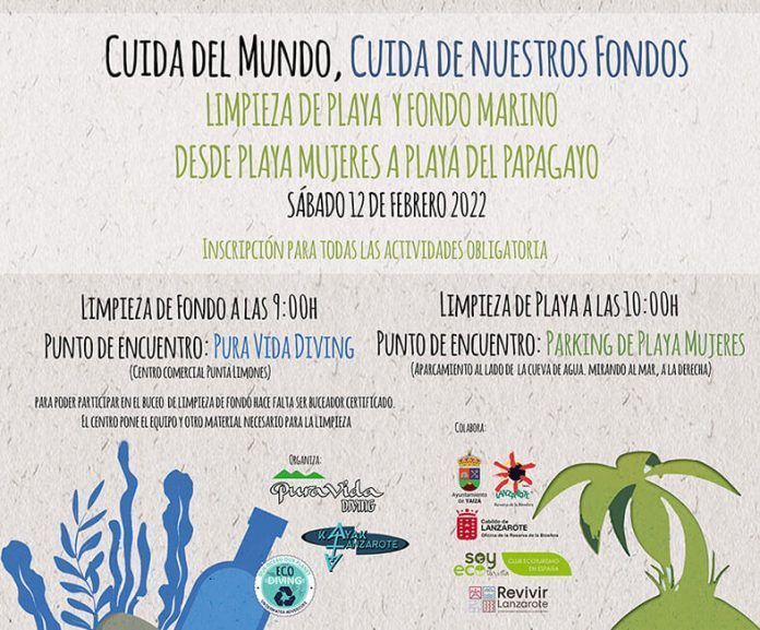 Cartel Limpieza Voluntarios Febrero 2022 Noticias Playa Blanca | Nueva jornada de limpieza de playas y fondo marino en Papagayo