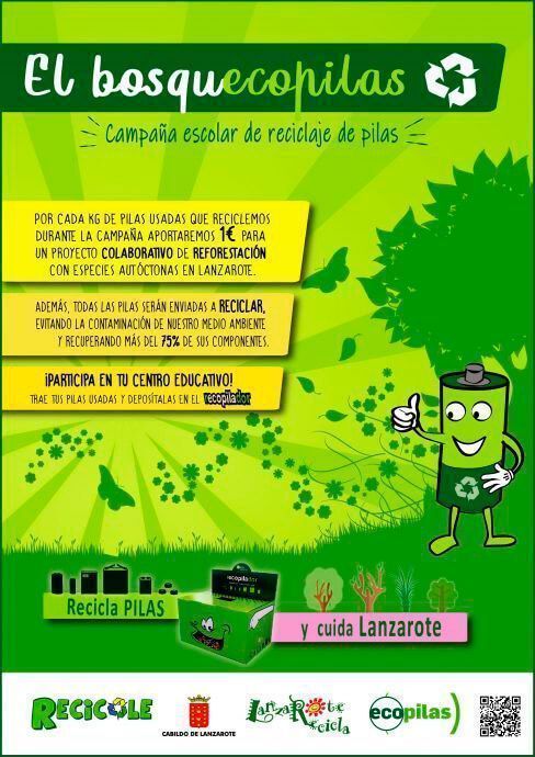 Noticias Lanzarote | La campaña “El Bosque Ecopilas” desembarca en los centros educativos de Lanzarote y La Graciosa