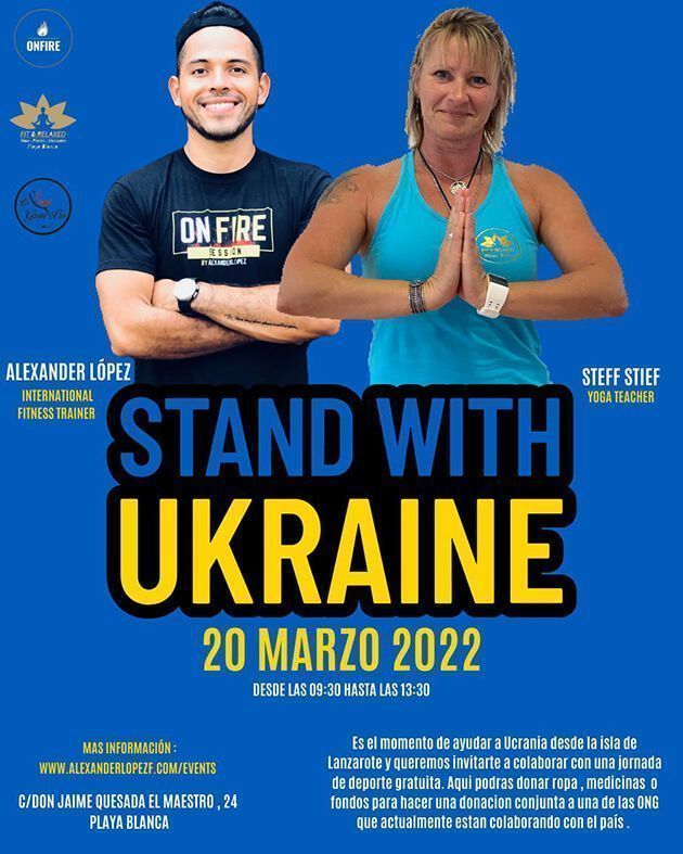 Noticias Yaiza | Playa Blanca acoge este domingo, 20 de marzo, la iniciativa solidaria ‘Stand With Ukraine’