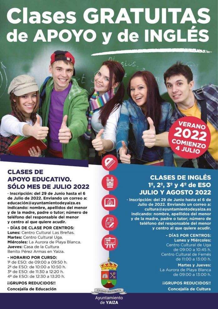 Yaiza ofrece clases gratuitas de apoyo escolar y de inglés para este verano