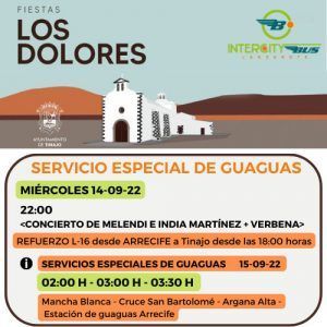Cortes de carreteras y servicios especiales de guagua con motivo de los conciertos de las fiestas de Los Dolores