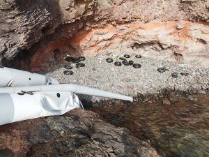 Playa ‘La juradita’, en la que se ha encontrado la zodiac