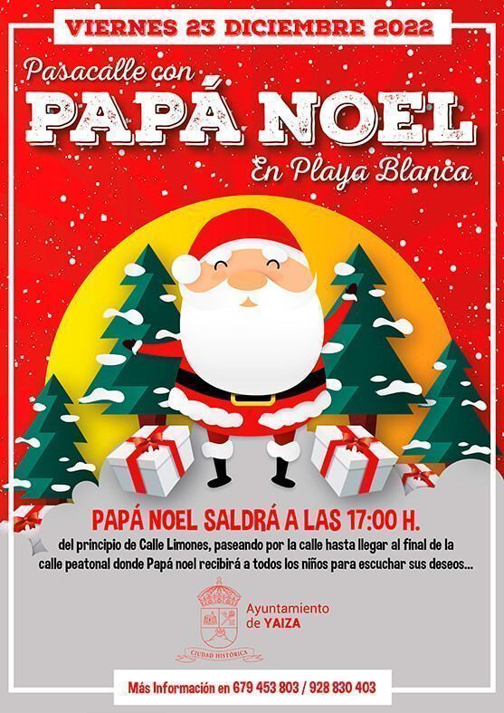 Noticias Playa Blanca | Papá Noel repartirá sonrisas e ilusión en Playa Blanca el próximo viernes 23 de diciembre