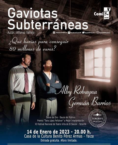 Noticias Yaiza | Yaiza abre el telón este sábado con el thriller ‘Gaviotas subterráneas’