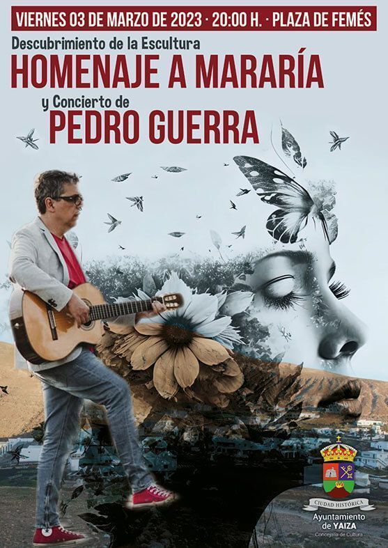 Descubrimiento escultura Mararía y concierto de Pedro Guerra