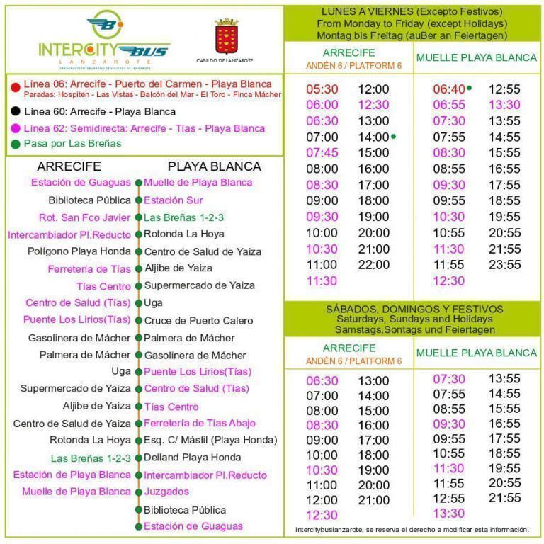 Noticias Yaiza | Playa Blanca estrena ruta semidirecta a Arrecife el próximo 15 de febrero