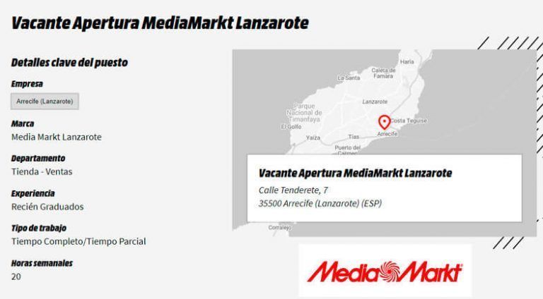 Noticias Lanzarote | Media Markt busca personal para su apertura en Arrecife