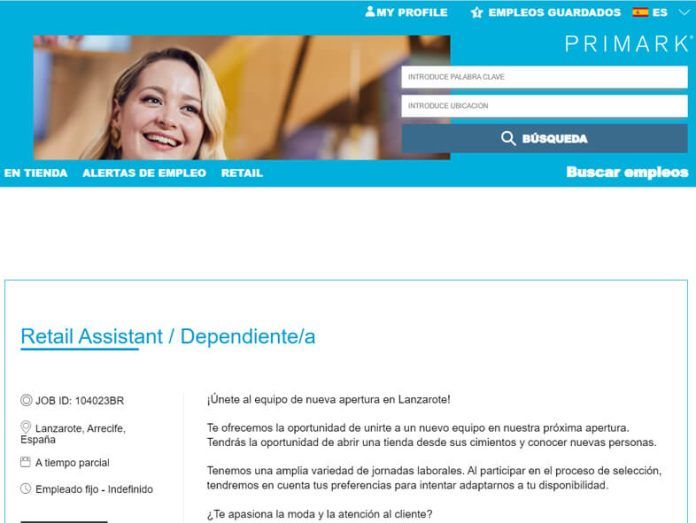 Noticias Lanzarote | Primark busca dependientes/as para su próxima apertura en Lanzarote