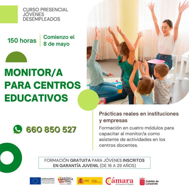 Noticias Lanzarote | Nueva edición del curso de monitor para centros educativos de la Cámara de Comercio