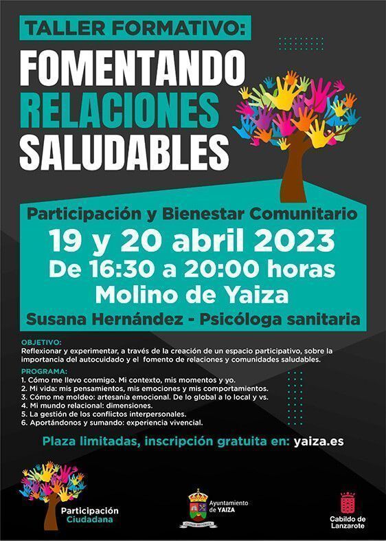 Yaiza invita a un taller formativo sobre relaciones saludables