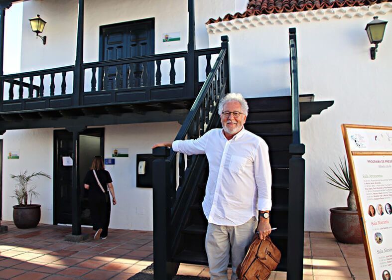 Héctor Abad durante la Feria Insular del Libro, en Lanzarote