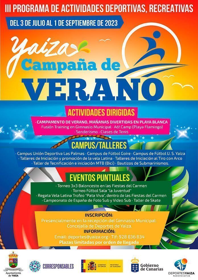 Noticias Yaiza | Yaiza abre su campaña deportiva de verano 2023