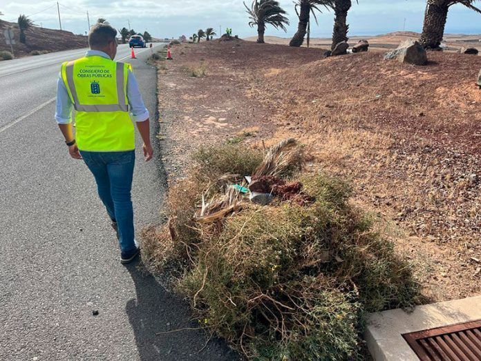 El vicepresidente, Jacobo Medina, en los márgenes de las carreteras (1) Noticias Lanzarote | Obras Públicas recoge 67 toneladas de basura en los últimos dos meses