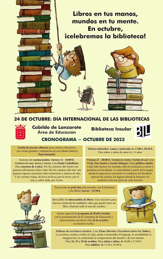 Noticias Lanzarote | El Cabildo celebra el Día Internacional de las Bibliotecas con una amplia programación en octubre