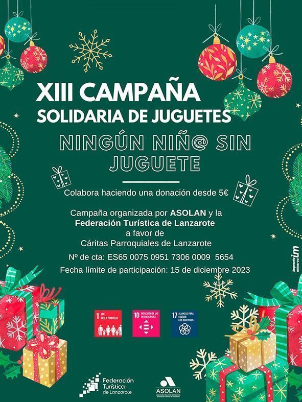 Regresa la Campaña Solidaria de Juguetes de Asolan y la Federación Turística de Lanzarote