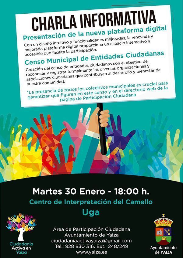 Noticias Yaiza | Yaiza presenta el próximo 30 de enero dos destacadas iniciativas de Participación Ciudadana