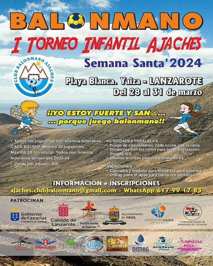 Noticias Yaiza | 14 equipos de Canarias participarán en Playa Blanca en el I Torneo Infantil Ajaches de balonmano - Cartel