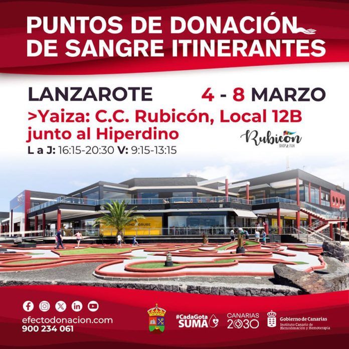 Noticias Yaiza | La unidad móvil para donación de sangre del ICHH estará en Playa Blanca hasta este viernes 8 de marzo