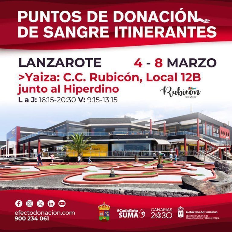 Noticias Yaiza | La unidad móvil para donación de sangre del ICHH estará en Playa Blanca hasta este viernes 8 de marzo