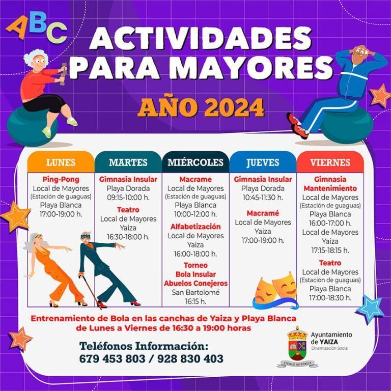 Noticias Yaiza | Yaiza programa actividades semanales para sus mayores