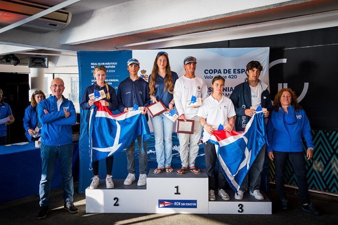 Noticias Yaiza | Ariane Muñoz, campeona de la Copa España de 420 de la mano de Alejandro Martín. ©Oscar Oliva y Cortesía RCNSS