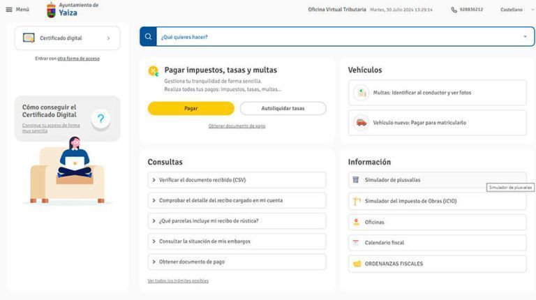 Noticias Yaiza | Yaiza abre una oficina virtual tributaria específica para la gestión y tramitación de impuestos