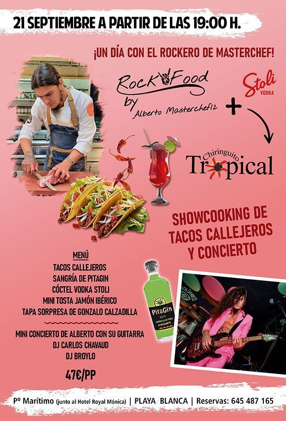 Showcooking de tacos callejeros + Concierto en el Chiringuito Tropical