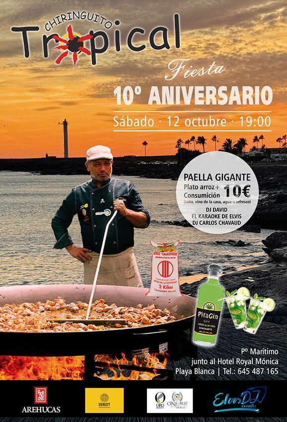 Fiesta 10º Aniversario Chiringuito Tropical Lanzarote