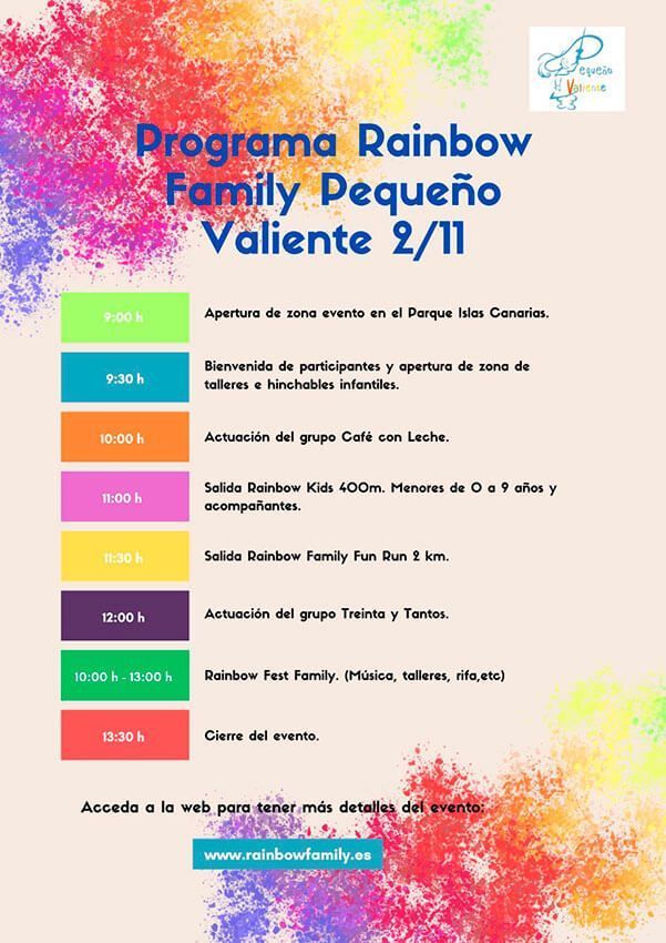 Noticias | Pequeño Valiente celebra el próximo 2 de noviembre su I Carrera Rainbow Family