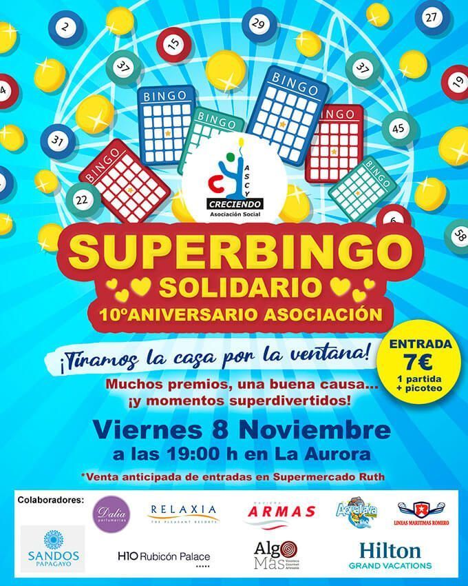 Noticias Playa Blanca | La Asociación Social Creciendo anima a participar este viernes en su Superbingo Solidario