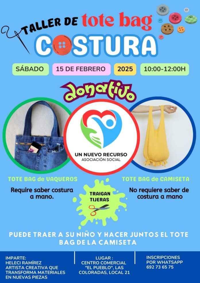 Noticias Playa Blanca | Crea tu propia tote bag en el taller de costura reciclada de la Asociación Un Nuevo recurso
