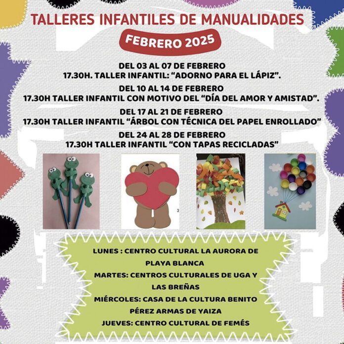 Noticias Yaiza | Los centros socioculturales de Yaiza acogen talleres infantiles durante el mes de febrero