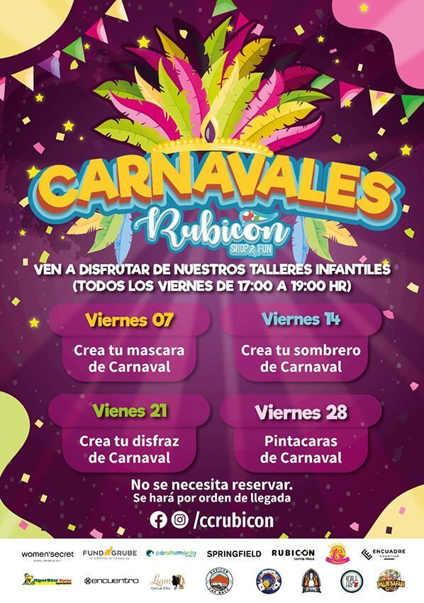 Talleres de carnaval en el Rubicón Shop & Fun