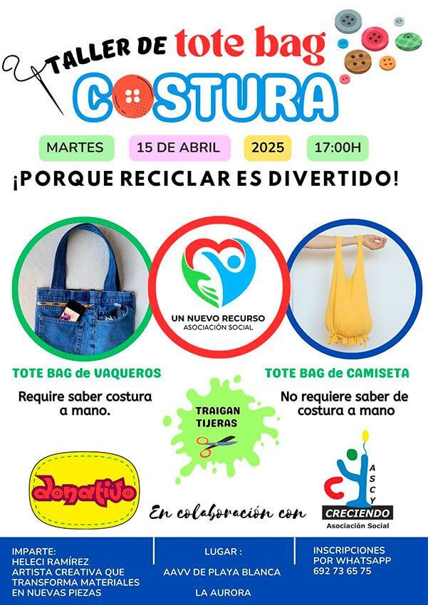 Taller de costura de tote bag