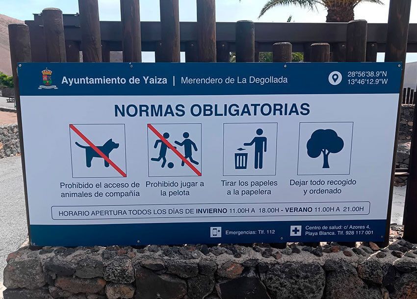 Noticias Yaiza | El Ayuntamiento de Yaiza recuerda las normas de uso del Merendero de La Degollada