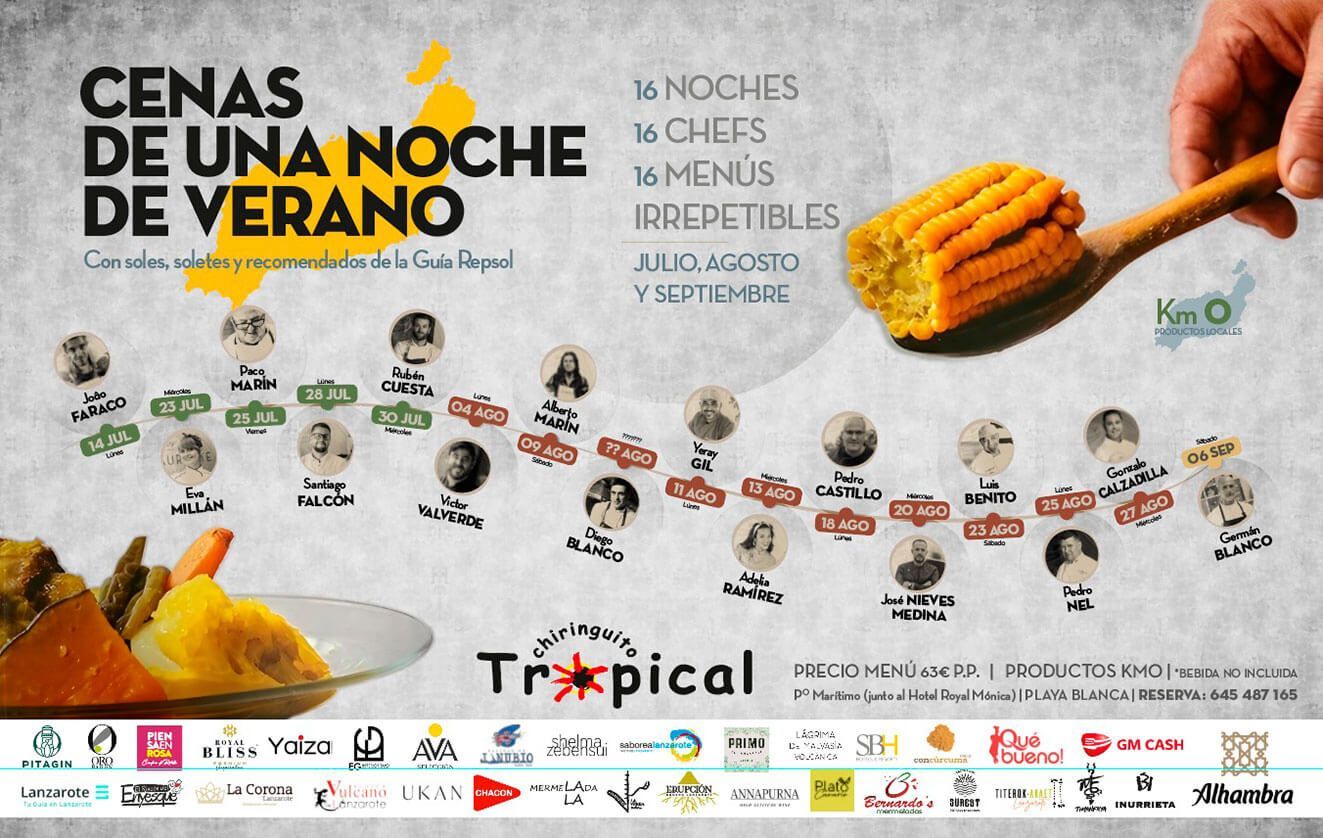 Noticias Playa Blanca | Los sabores tradicionales de Lanzarote, protagonistas de las Cenas de Verano del Chiringuito Tropical 2025
