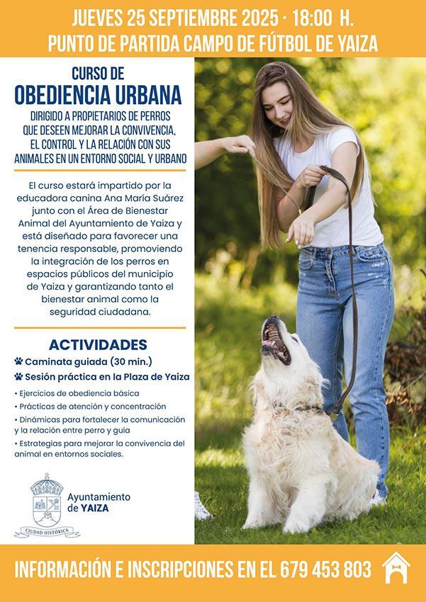 Curso de Obediencia Urbana para dueños de mascotas