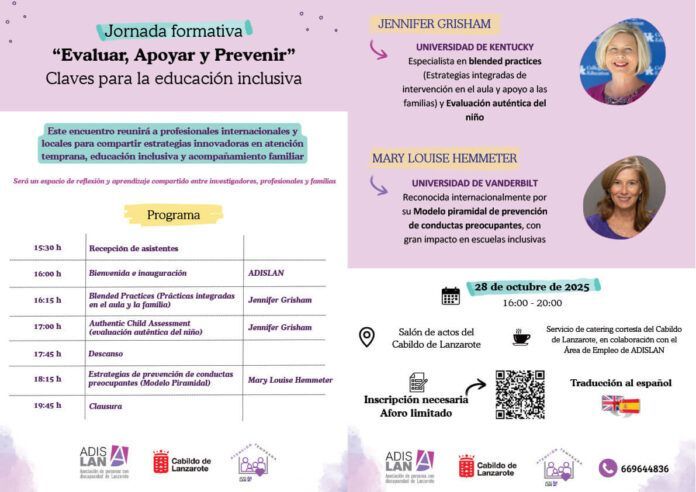 Jornada formativa Educación Inclusiva Noticias | El Cabildo acoge una jornada formativa para fomentar el desarrollo infantil y la inclusión en contextos educativos