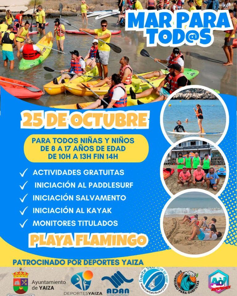 Noticias Playa Blanca | “Mar para tod@s” llega este sábado 25 de octubre a Playa Flamingo con actividades deportivas gratuitas e inclusivas
